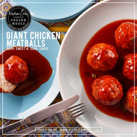 Giant Chicken Meatballs with Sweet and Sour Sauce