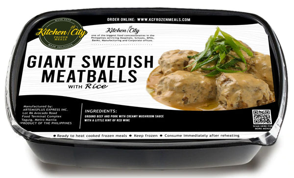 Giant Swedish Meatballs Rice Meal