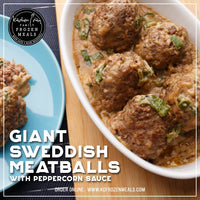 Giant Swedish Meatballs with Peppercorn Sauce
